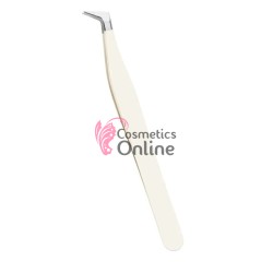 Penseta pentru gene false fir cu fir pentru Volum Cod Z003 - 2D-6D Argintiu cu Alb